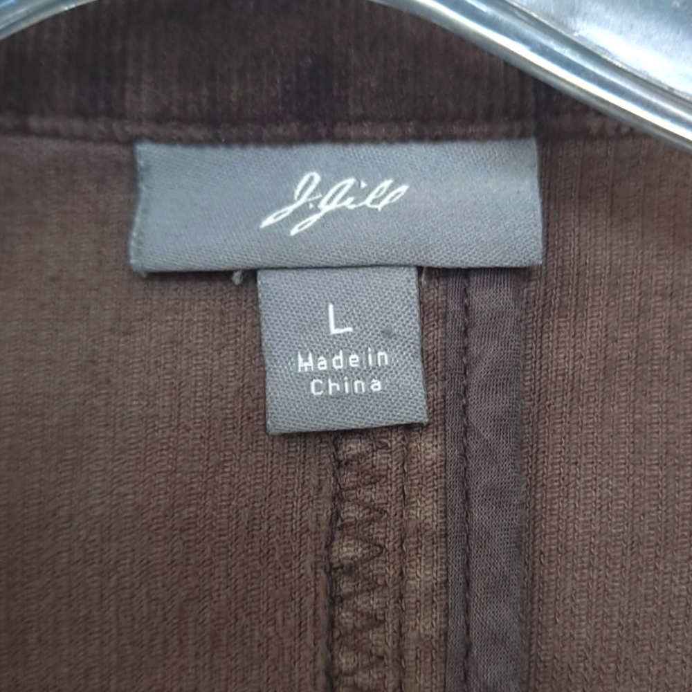 J. Jill Vintge Soft Chocolate Brown Stretch Corduroy Jacket szL - Picture 6 of 6